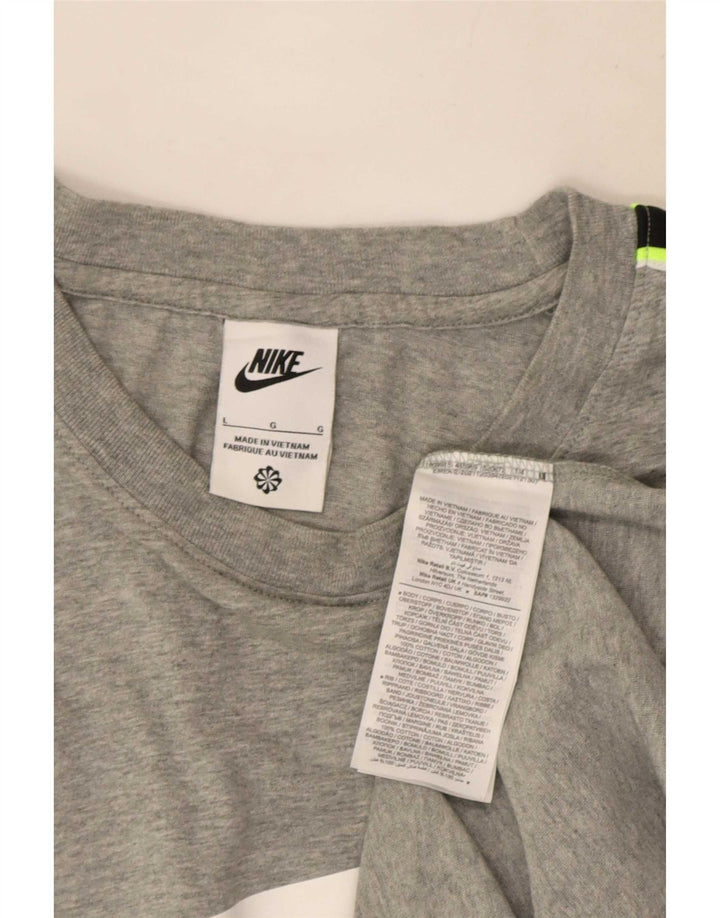 Camiseta gráfica masculina Nike grande algodão colorblock cinza