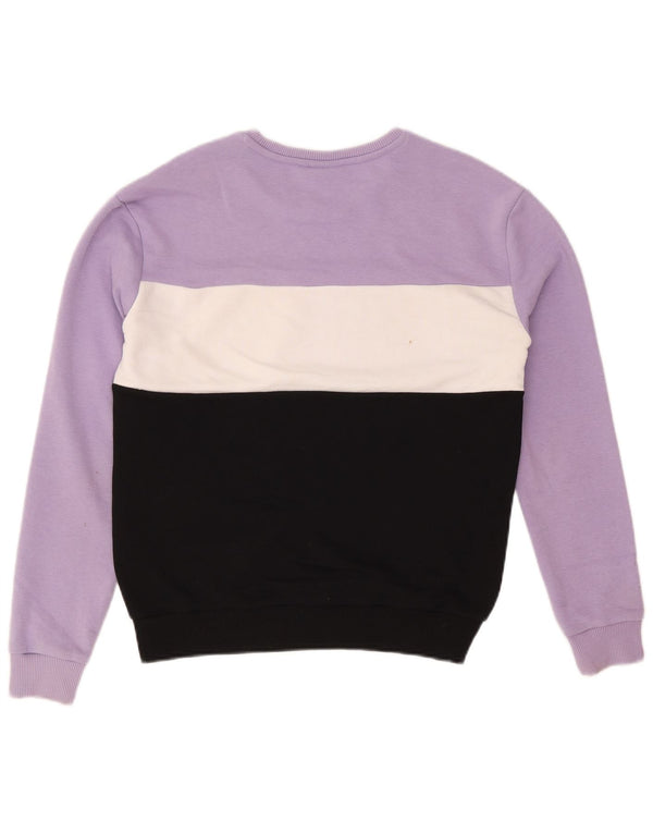Fila moletom gráfico feminino jumper UK 10 pequeno bloco colorido roxo