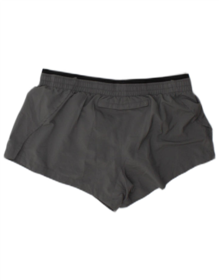 Shorts esportivos femininos Nike Dri Fit UK 10 poliéster cinza pequeno