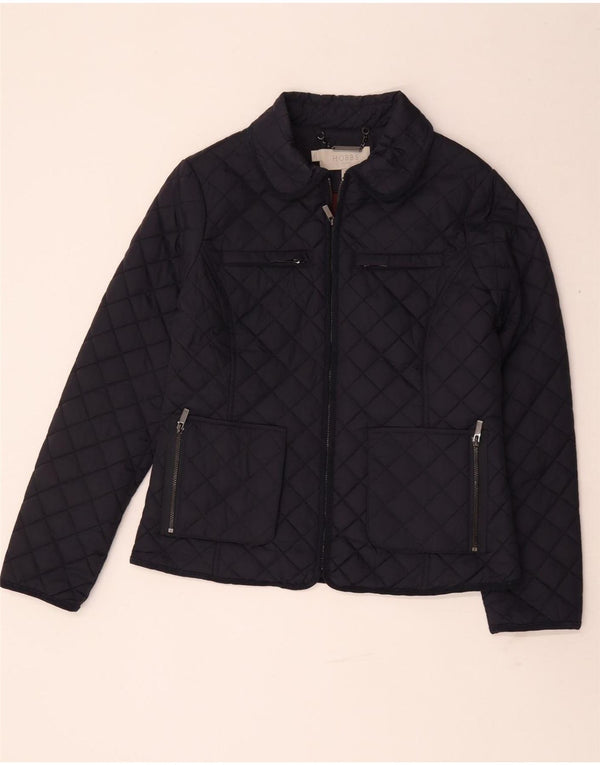 Jaqueta acolchoada feminina Hobbs UK 12 poliamida azul marinho médio