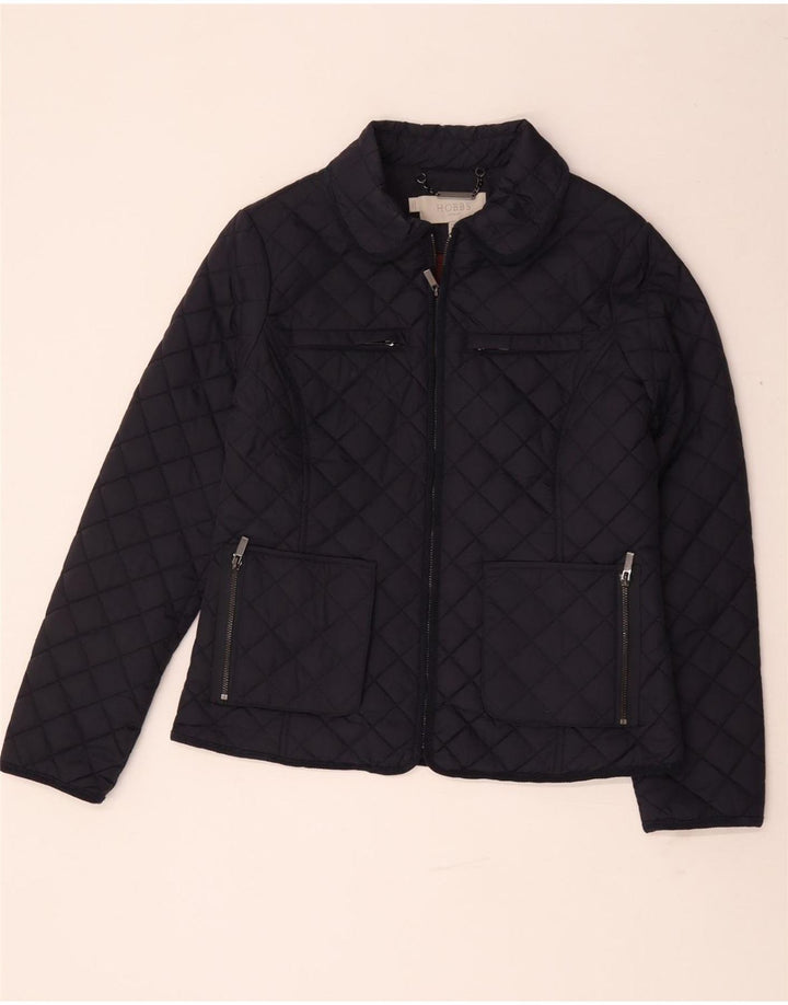 Jaqueta acolchoada feminina Hobbs UK 12 poliamida azul marinho médio