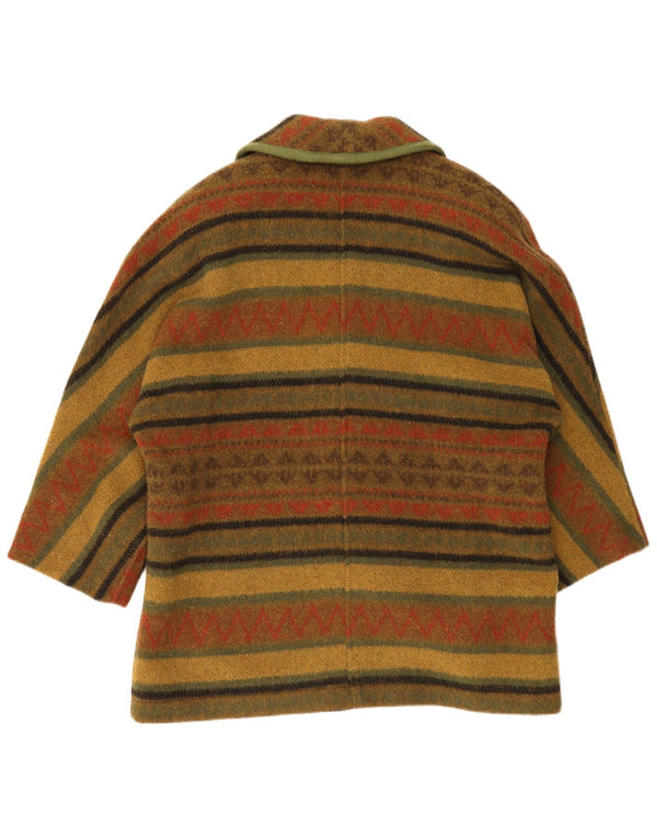 Sobretudo feminino vintage UK 18 XL listrado cáqui