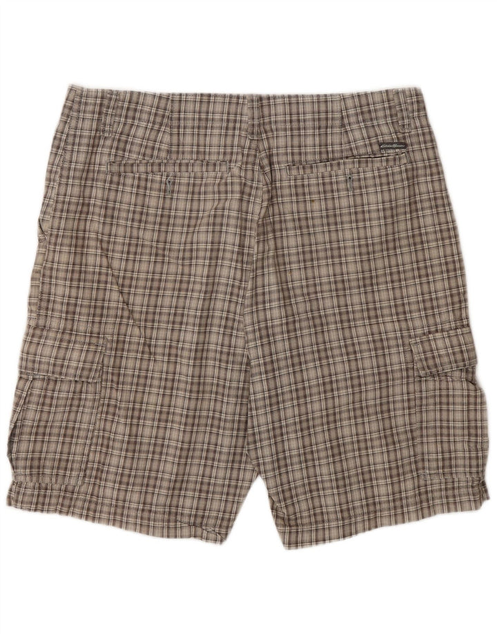 Eddie Bauer Shorts cargo masculino grande W35 xadrez cinza
