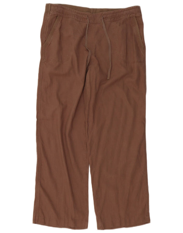Calça feminina Marks & Spencer folgada casual Reino Unido 16 grande W34 L28 marrom