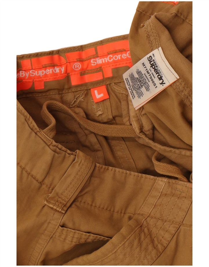 Superdry Mens Cargo Shorts Grande W36 Algodão Bege