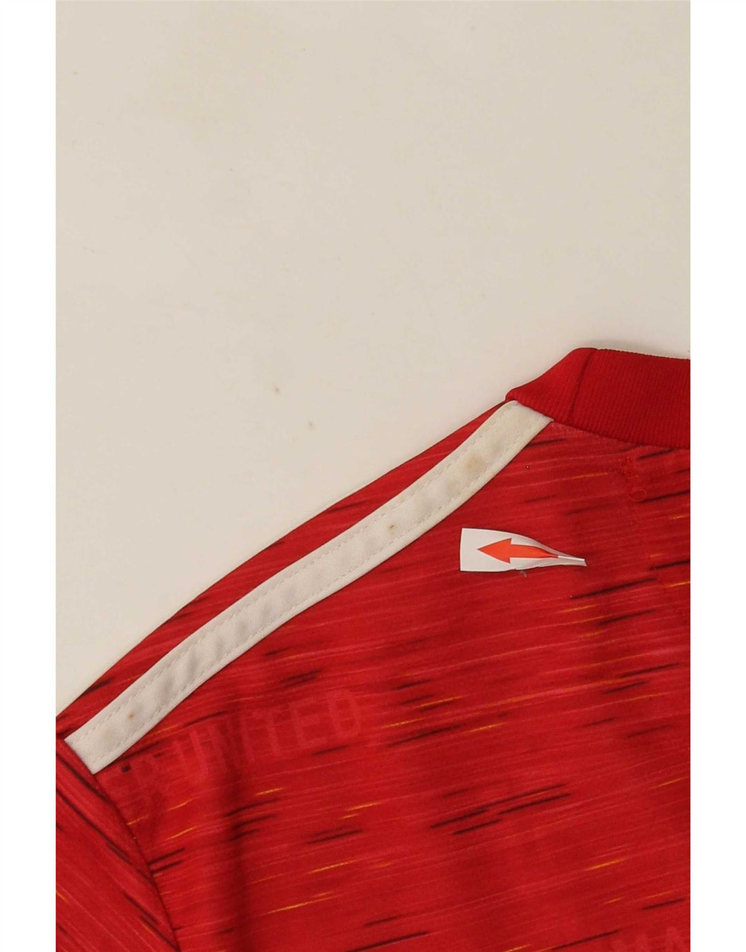 Camiseta masculina Adidas Manchester United Top médio poliéster manchado vermelho
