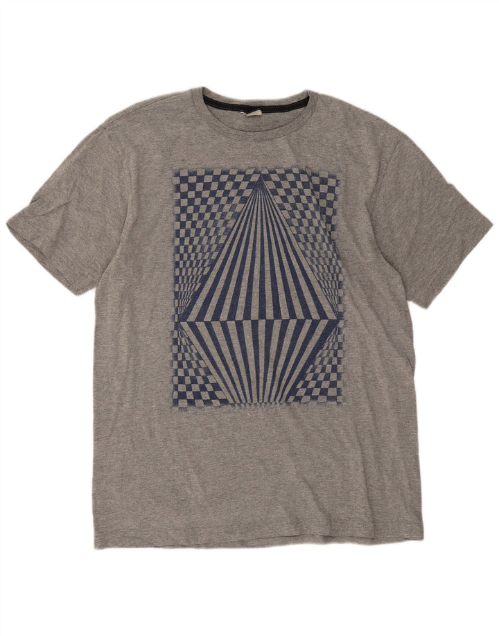 Camiseta masculina gráfica Volcom grande cinza