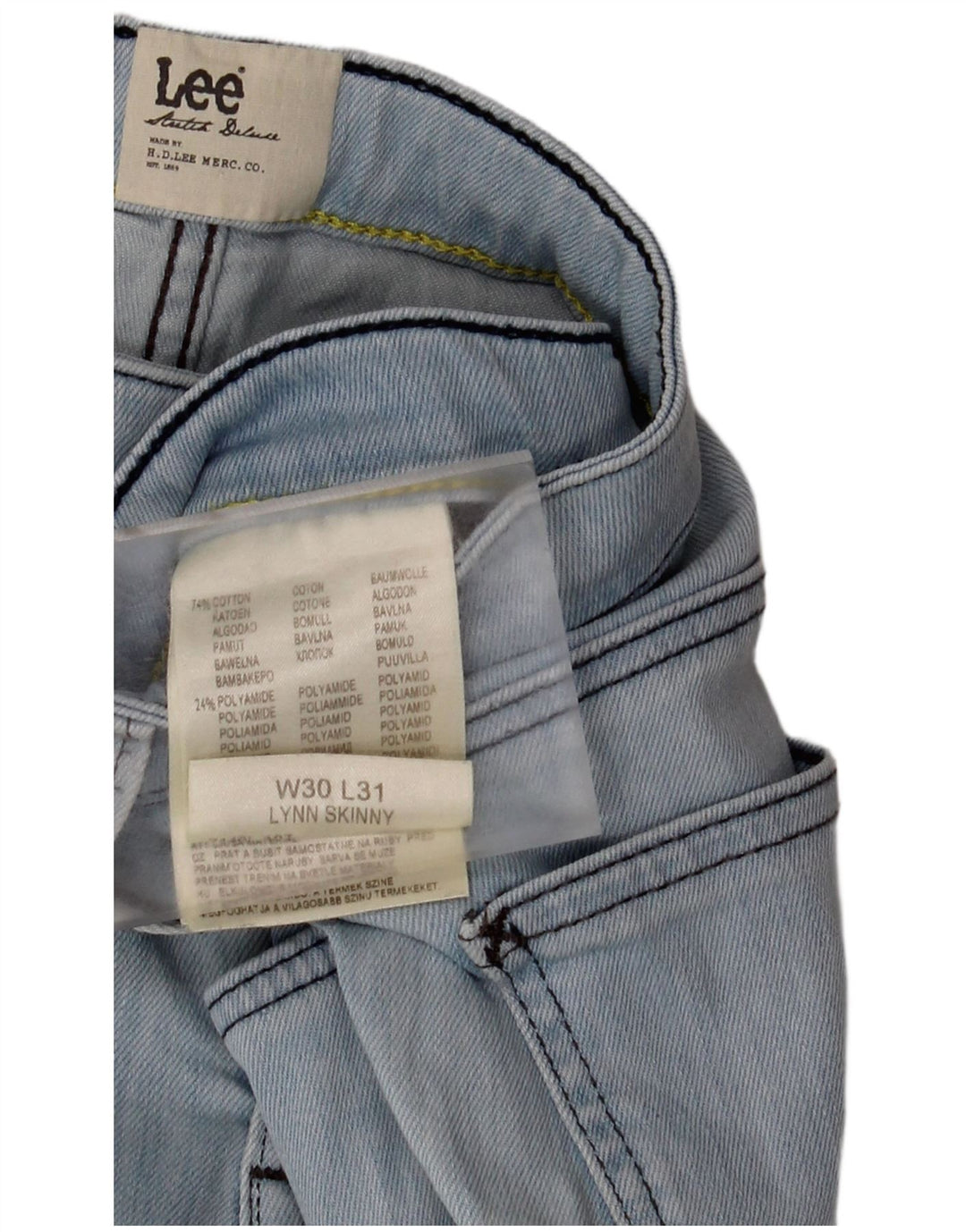 LEE Womens Lynn Skinny Jeans W30 L31 Azul Algodão