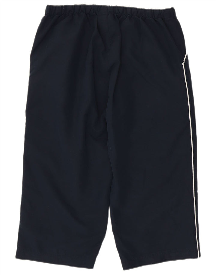 Reebok Womens Capri Calças de treino UK 14 Médio Azul Marinho Poliéster