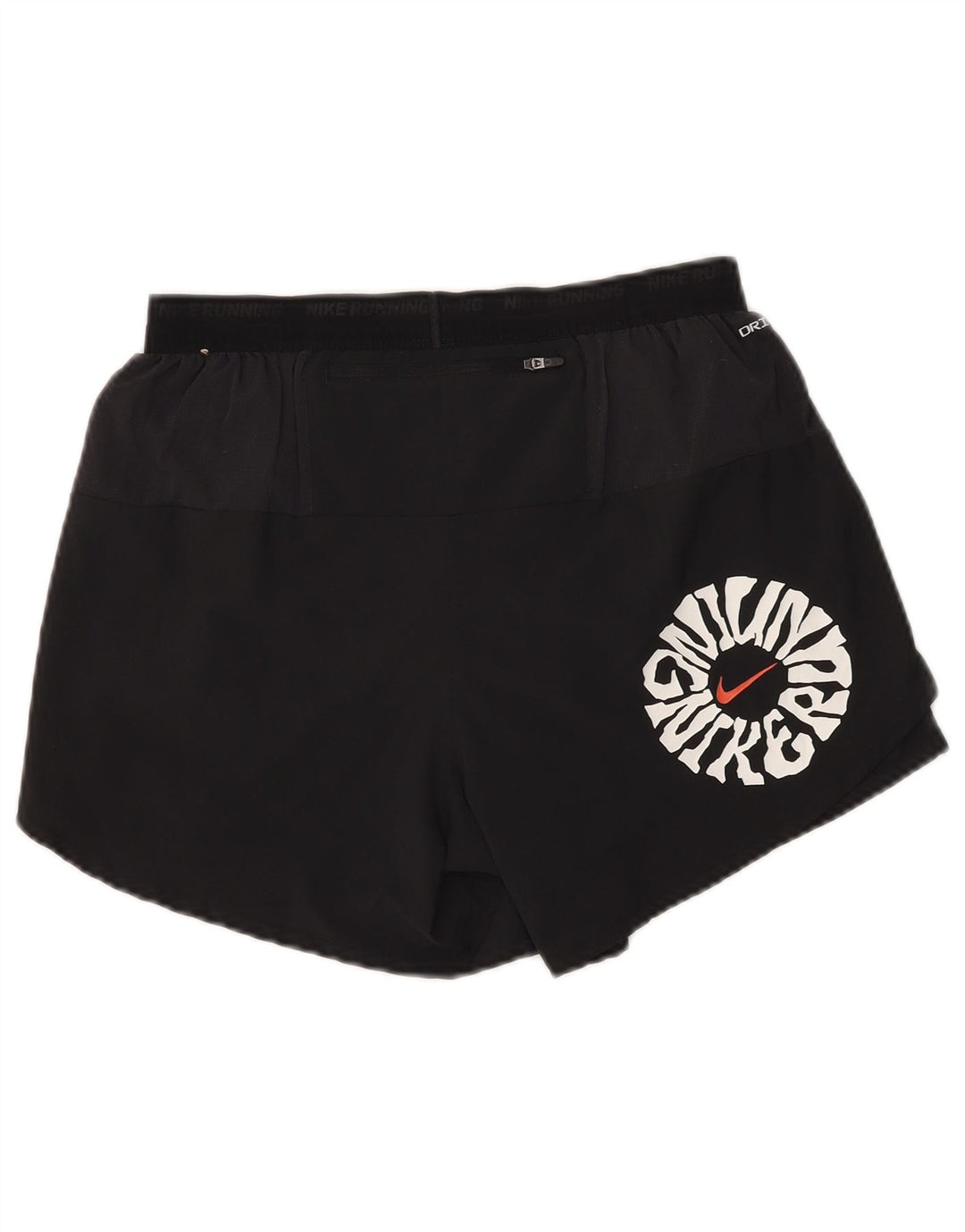 Nike Womens Dri Fit Graphic Sport Shorts UK 14 Médio Preto Poliéster