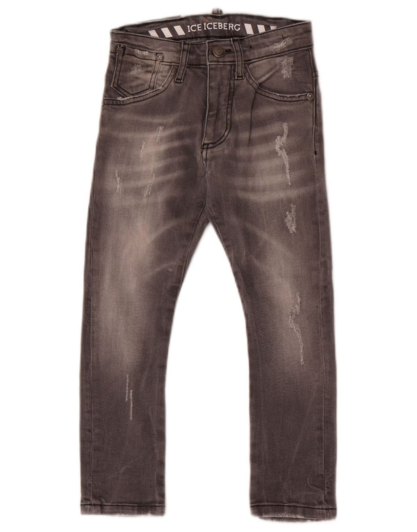 Iceberg Meninos Jeans Slim Desgastados 6-7 Anos W22 L20 Cinza