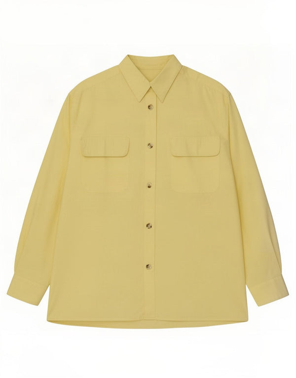 Camisa feminina Marella UK 12 algodão amarelo médio