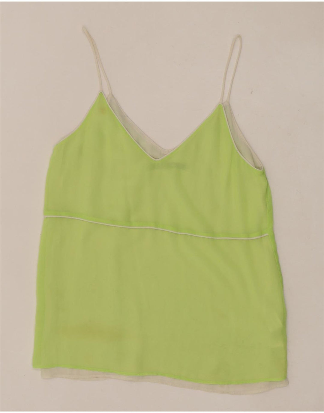 Zara Womens Cami Top UK 10 Pequeno Poliéster Verde