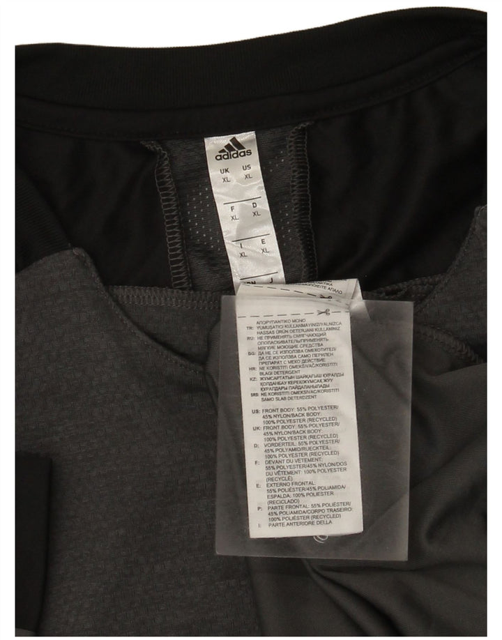 Camiseta masculina Adidas Top XL cinza colorblock poliéster