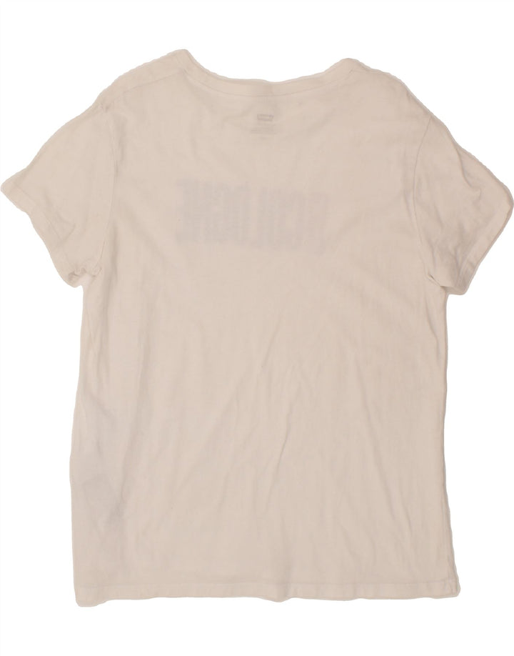 LEVI'S Womens Graphic T-Shirt Top Large White Cotton Vintage Levi's and Second-Hand Levi's from Messina Hembry 