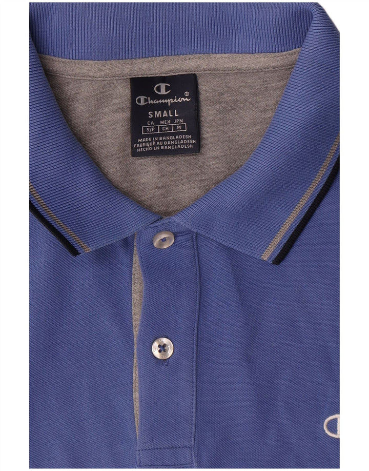 Camisa polo masculina Champion pequena azul algodão