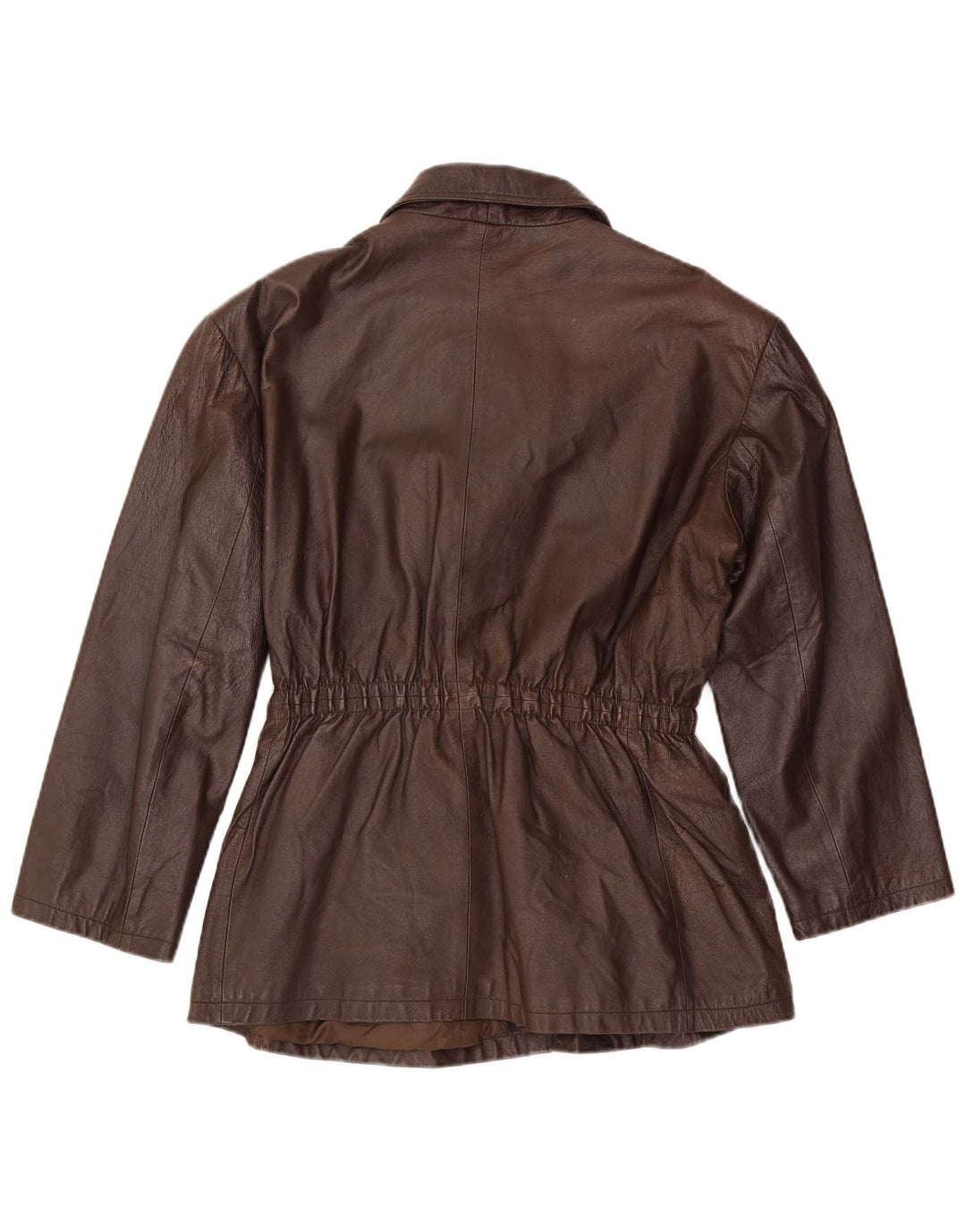 Jaqueta de couro feminina vintage UK 20 2XL marrom