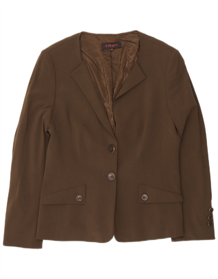 Escada Womens 2 Button Blazer Jacket EU 40 Medium Brown Wool