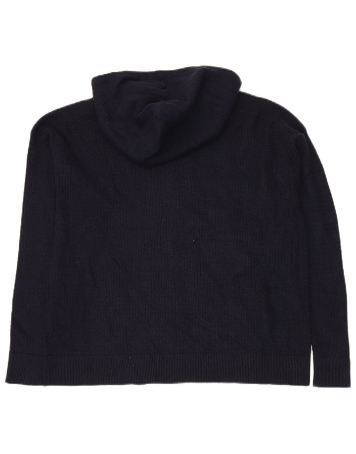 Suéter cardigã feminino folgado MARKS & SPENCER Reino Unido 14 médio azul marinho