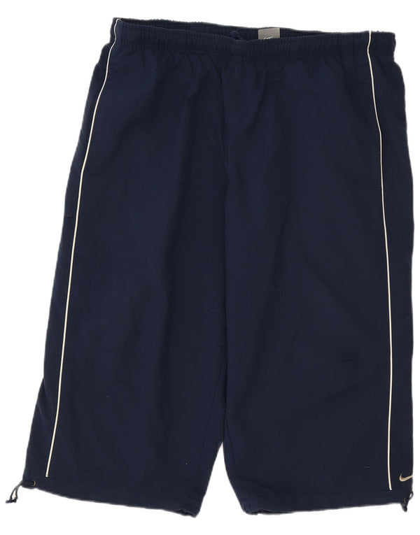 Shorts esportivos masculinos Nike XL azul marinho listrado poliéster esportivo