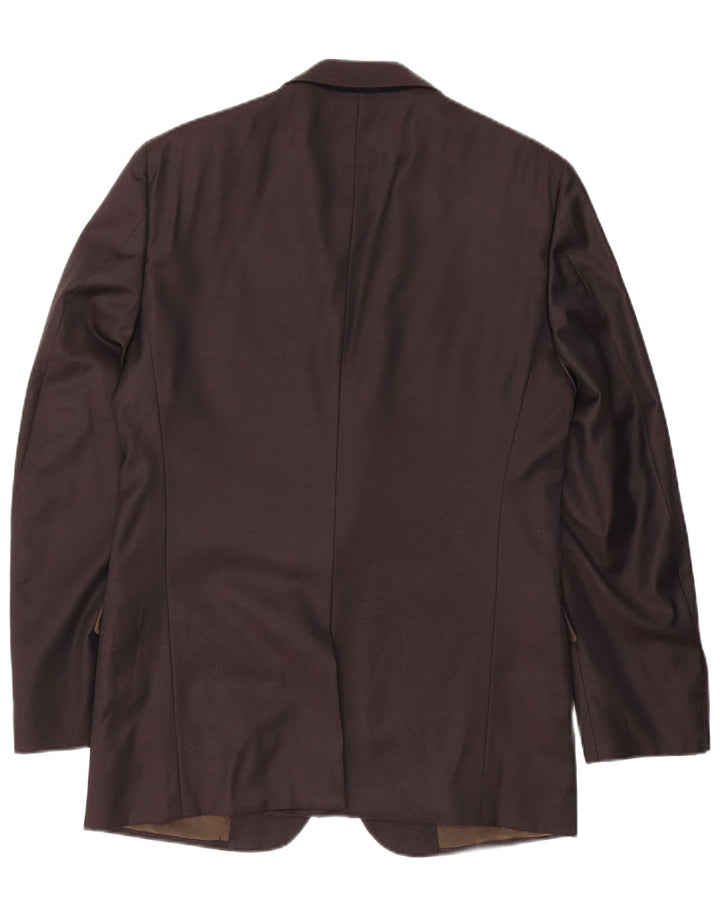 Jaqueta blazer masculina Calvin Klein de 2 botões grande cor de vinho nova lã