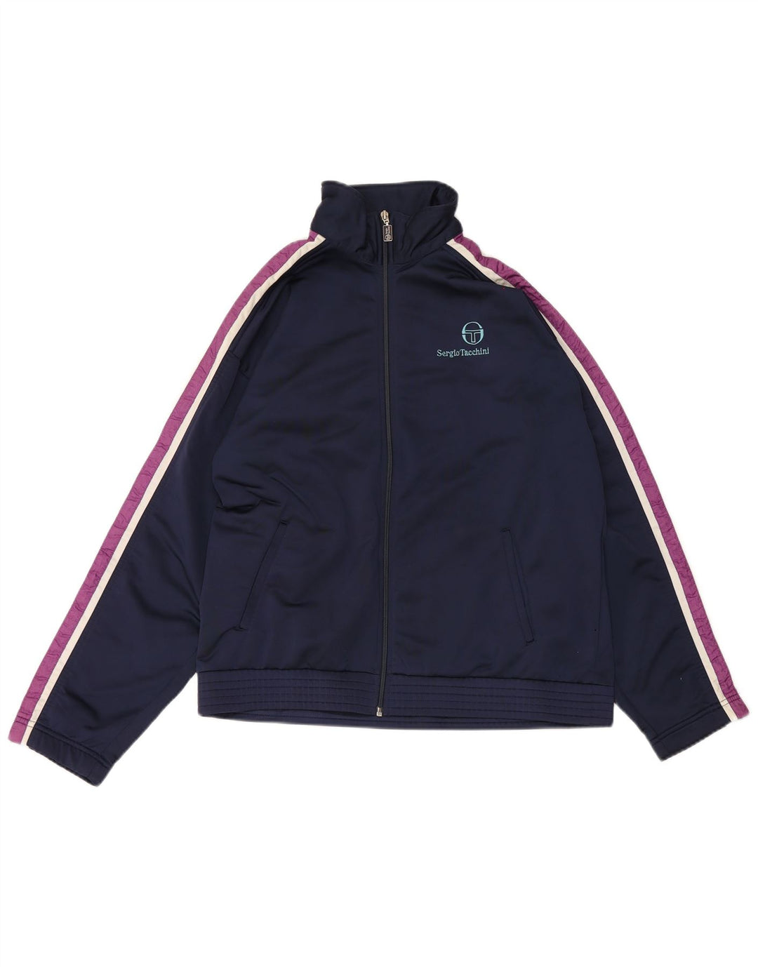 Sergio Tacchini Mens Treino Top Jacket IT 48 Médio Azul Marinho