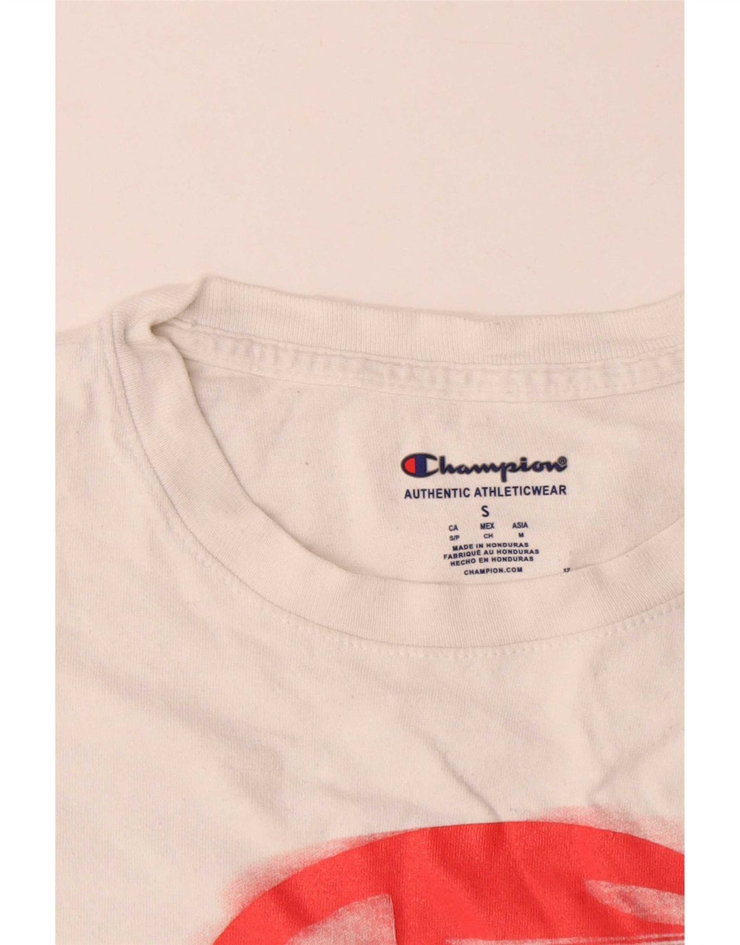 Camiseta masculina gráfica Champion pequena branca
