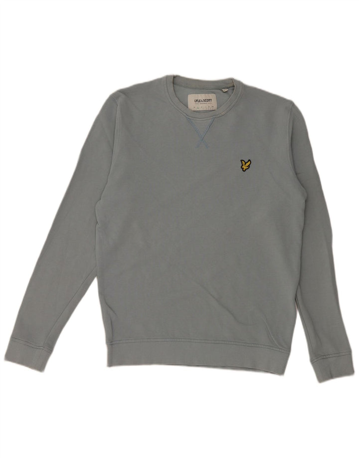 Lyle & Scott moletom masculino jumper pequeno azul algodão