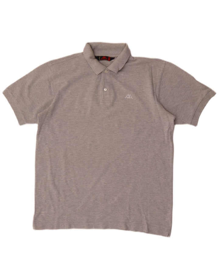 Camisa polo masculina Kappa grande algodão cinza