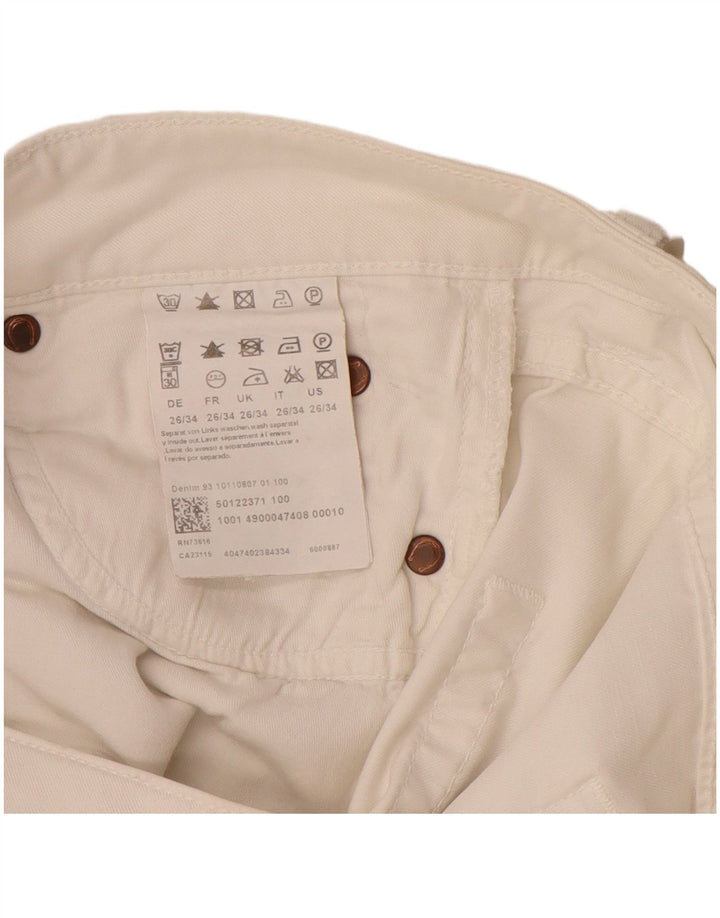 Calça feminina reta casual HUGO BOSS W26 L34 algodão branco