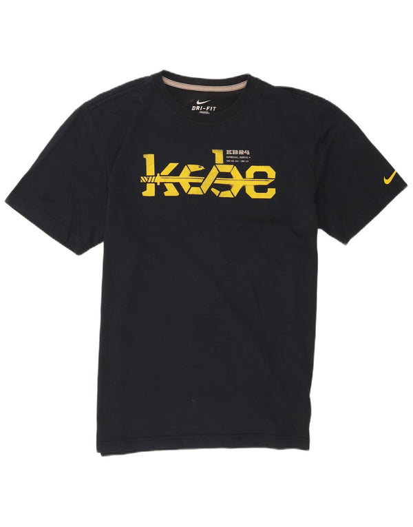 Camiseta Nike masculina Dri Fit Graphic Top grande algodão azul marinho
