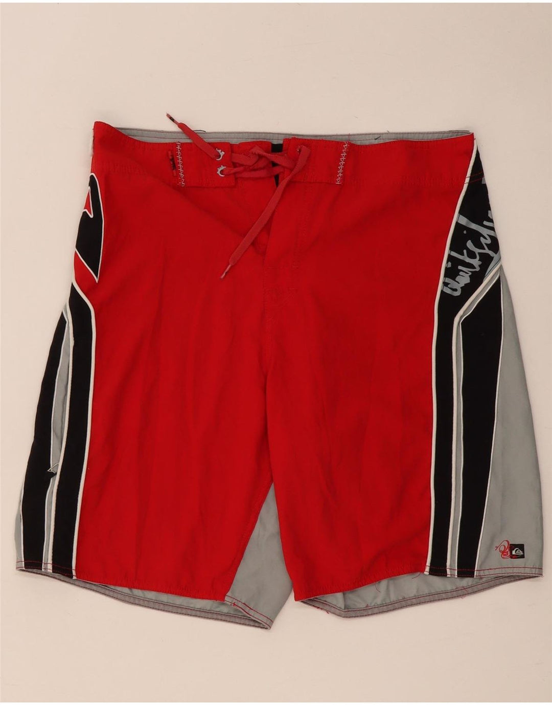 Shorts de natação masculino gráfico QUIKSILVER grande poliéster colorido vermelho
