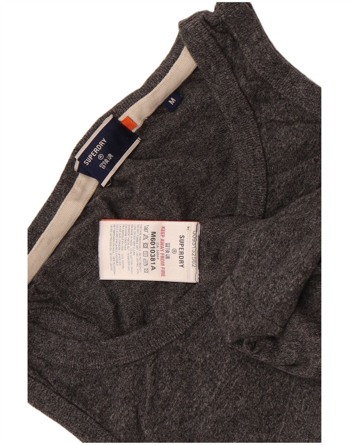 Superdry Mens Slim Vest Top Médio Cinza Algodão Flecked