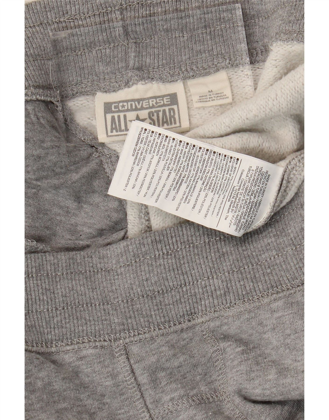 Shorts esportivos masculinos CONVERSE algodão manchado cinza médio