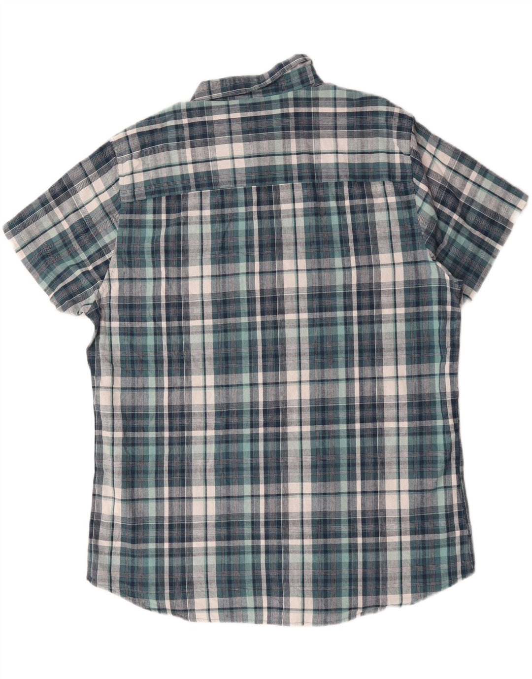 Camisa masculina de manga curta M&CO XL azul xadrez algodão