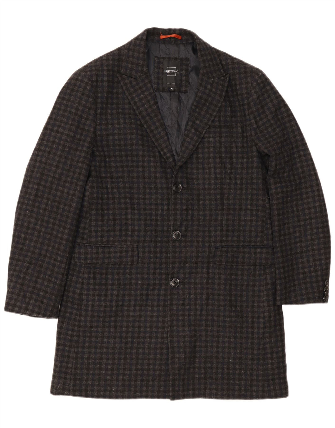 Sobretudo masculino Sonny Bono UK 42 XL cinza guingão