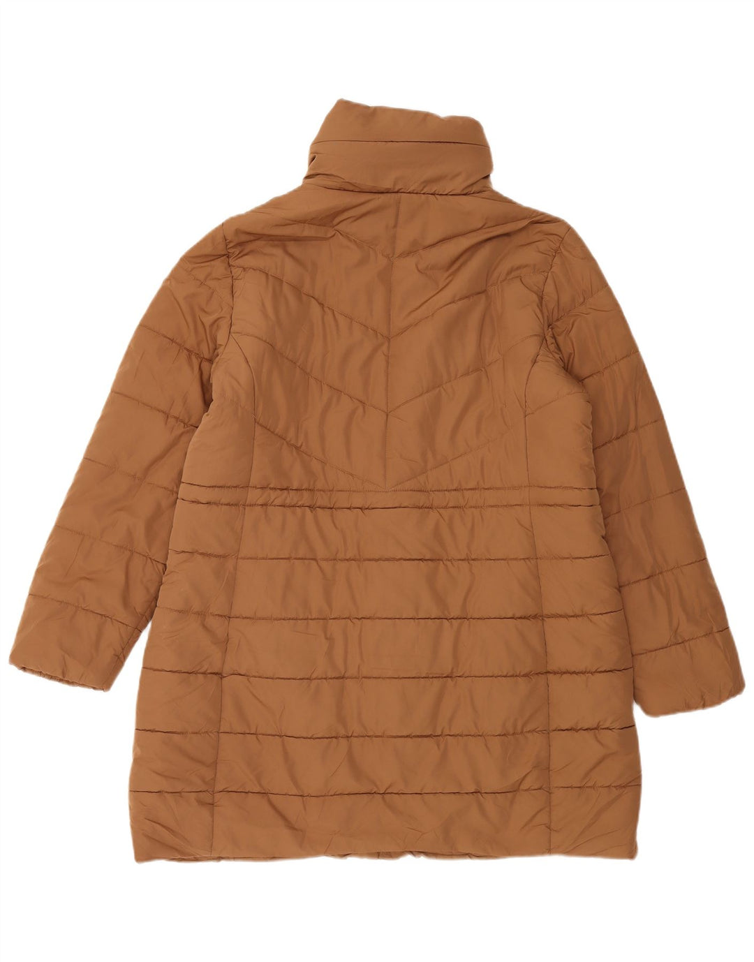 Casaco acolchoado feminino MARKS & SPENCER UK 16 grande poliéster marrom