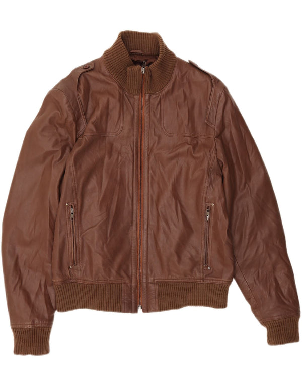 Jaqueta de couro masculina vintage Reino Unido 40 grande couro marrom