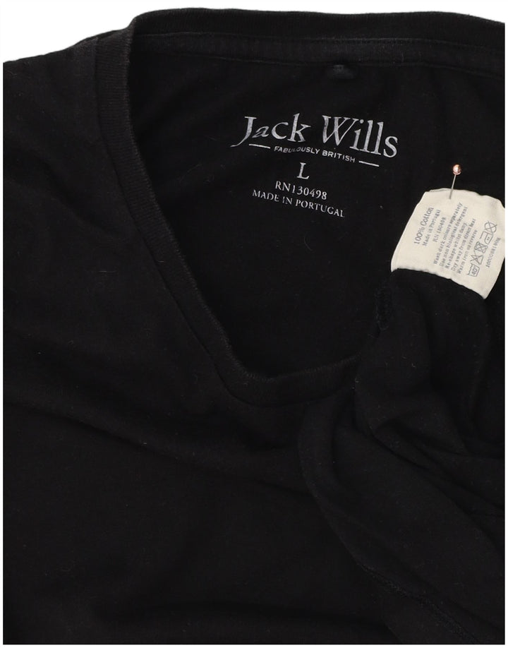Camiseta masculina JACK WILLS grande algodão preto