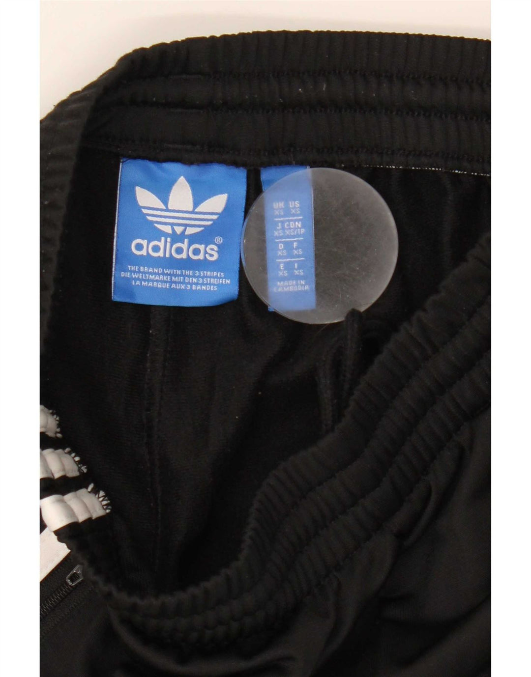Calças de treino femininas Adidas UK 4 XS poliéster preto