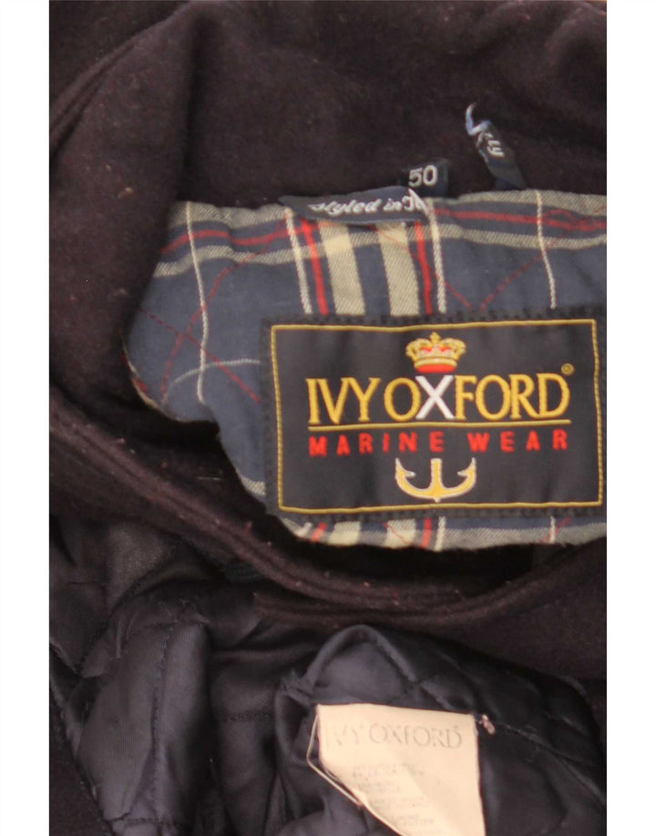 Sobretudo masculino Ivy Oxford IT 50 grande lã azul marinho