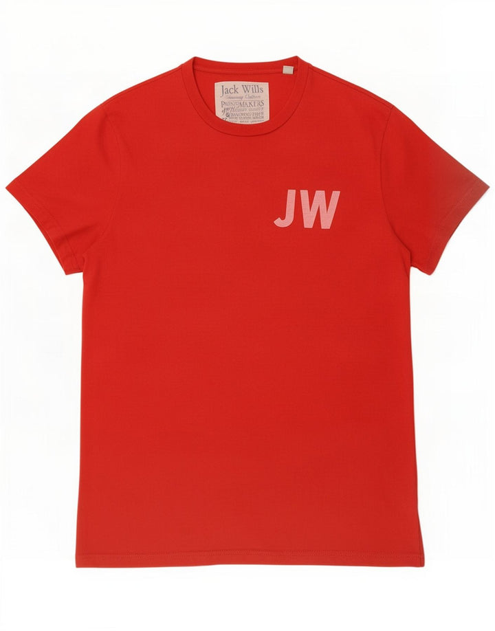 Camiseta gráfica masculina Jack Wills Top médio algodão vermelho