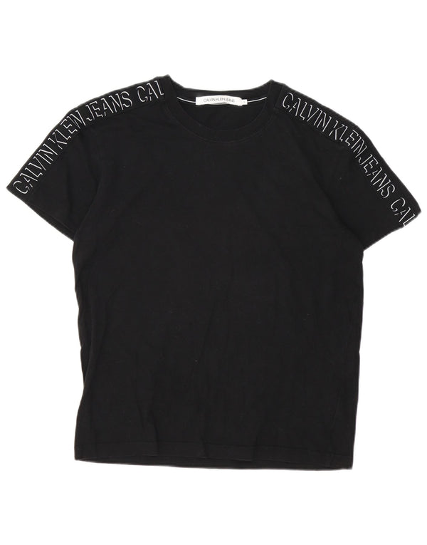 Camiseta masculina Calvin Klein Jeans com estampa gráfica pequena preta