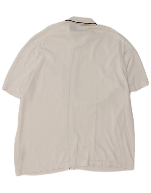 Suéter cardigã masculino de manga curta Marks & Spencer 2XL branco modal