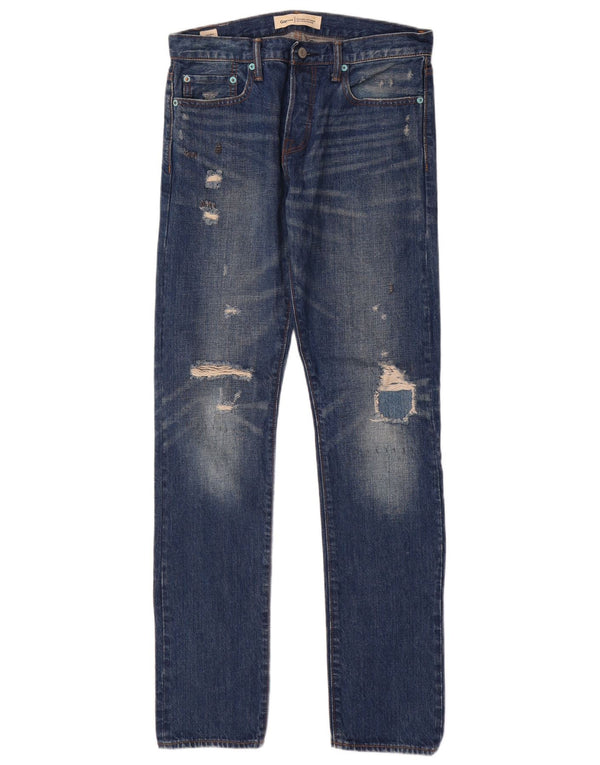 Gap Mens Krooley Distressed Jeans Skinny W30 L32 Azul Algodão