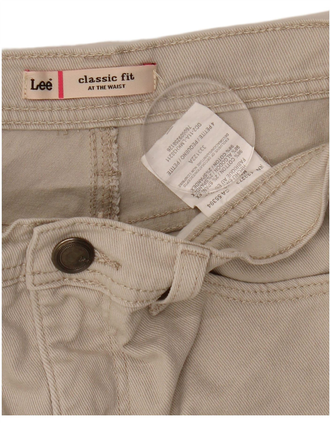 Lee Womens Petite Capri Jeans EUA 4 Pequeno W27 L18 Bege