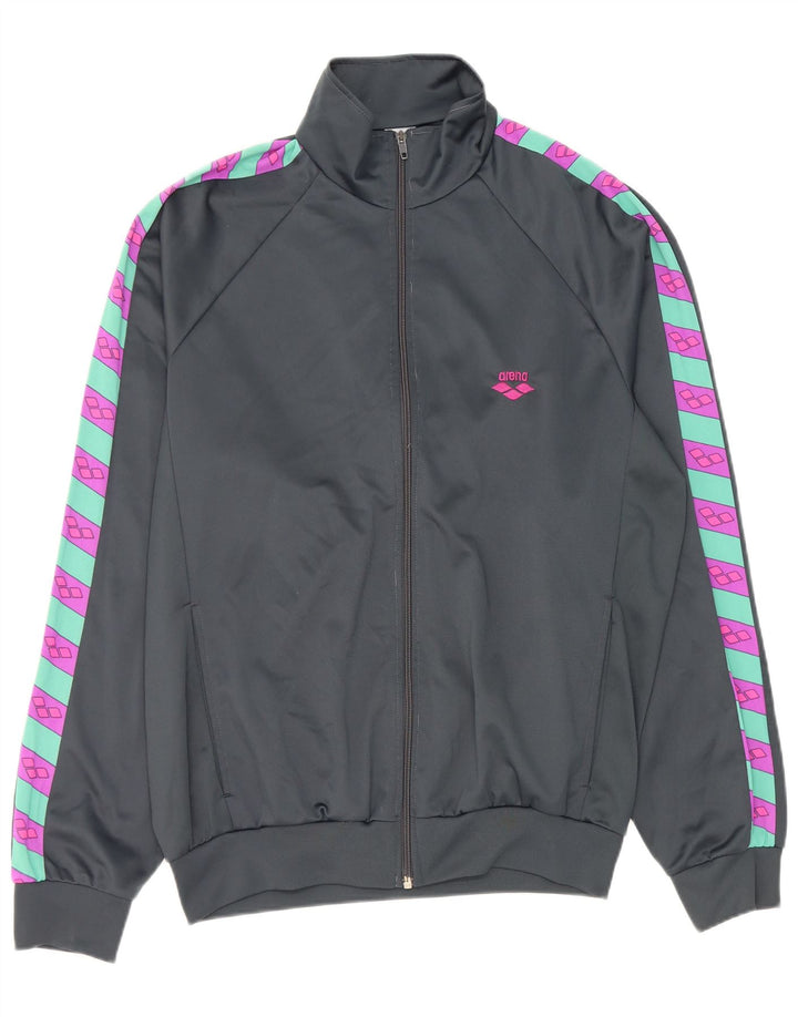 Jaqueta masculina Arena Graphic Tracksuit Top cinza médio bloco colorido
