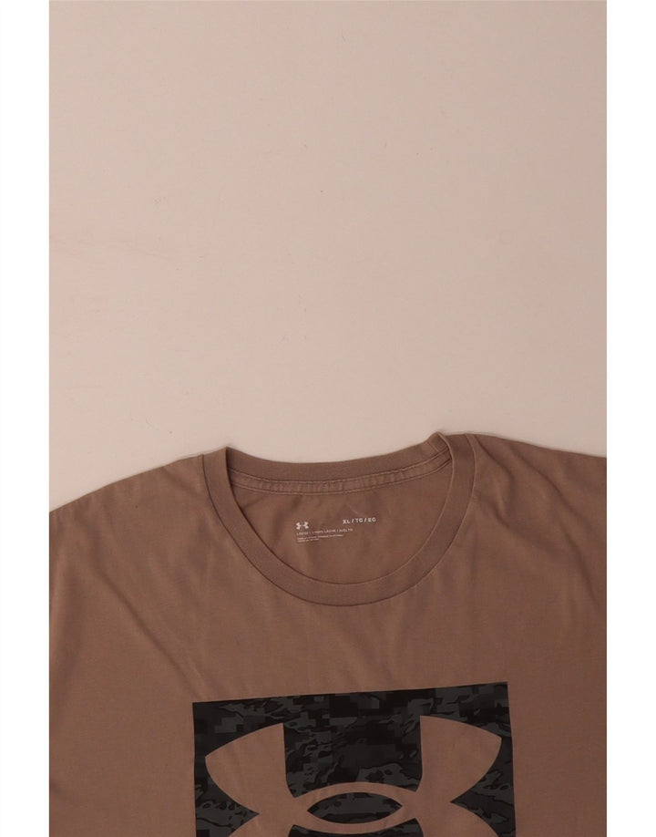 Camiseta gráfica masculina UNDER ARMOUR XL algodão marrom