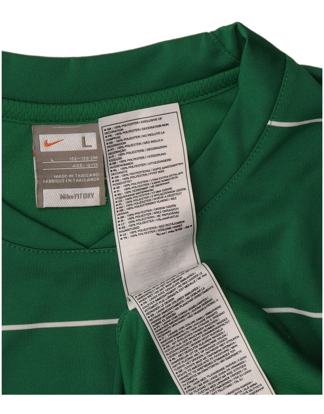 Camiseta Nike Boys Graphic Top 12-13 Anos Grande Poliéster Listrado Verde