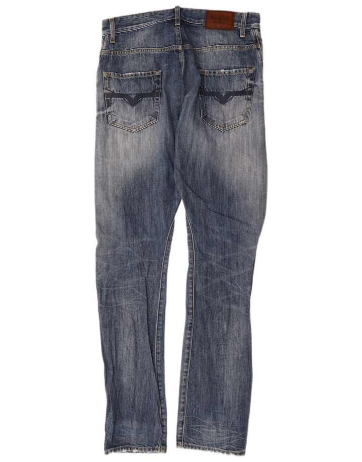 Guess Jeans Slim Masculino W30 L34 Azul Algodão